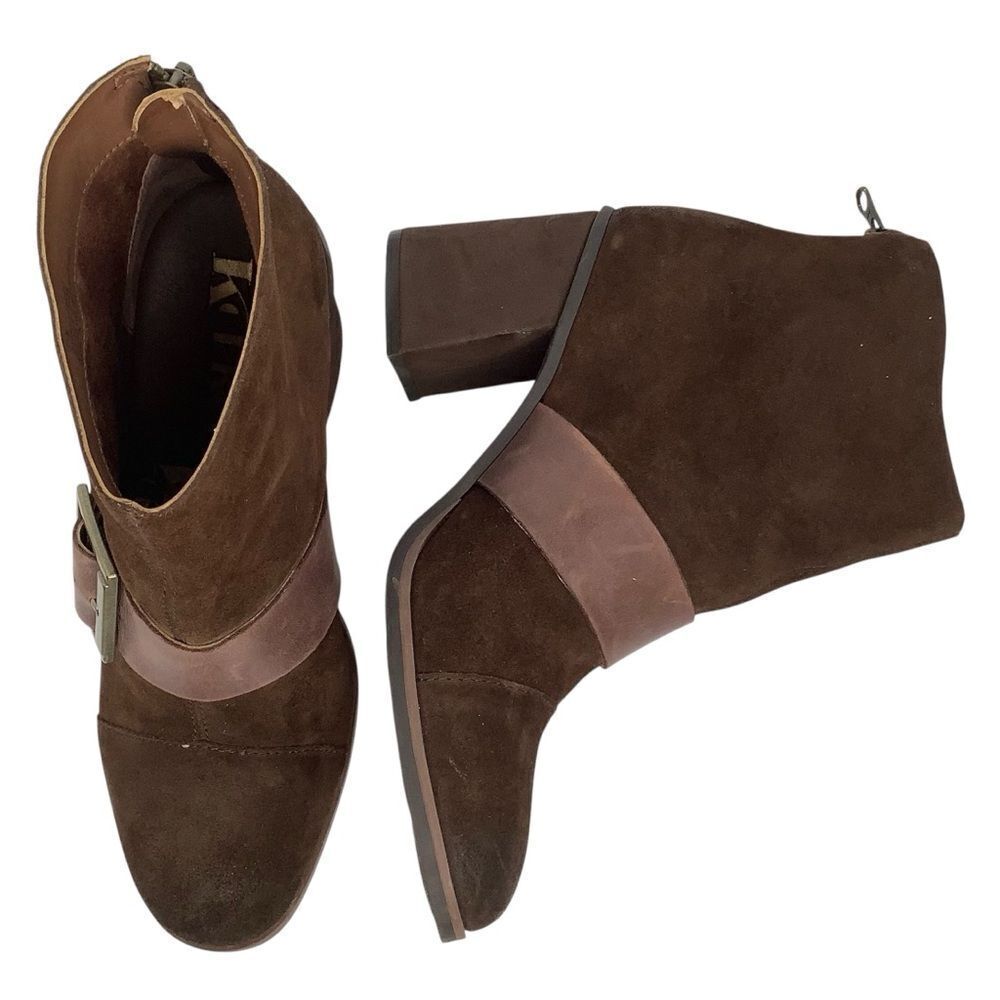 Korks by Kork-Ease Denoon Brown Suede Heeled Ankle Booties Woman’s Sz 7.5M